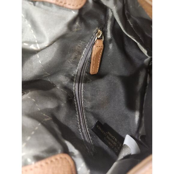 Vince Camuto Leather Crossbody Bag Brown Gold Hardware Adjustable Strap - Picture 8 of 8